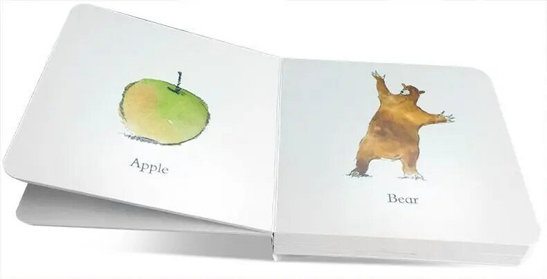 Oso de manzana de pera naranja, libros de imágenes en inglés, libros de iluminación de educación temprana para niños de 3 a 6 años