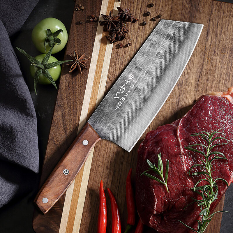 Japonês-estilo forjado faca de cozinha cutelo faca do chef do agregado familiar faca de cozinha de aço inoxidável faca de cozinha senhoras faca de corte