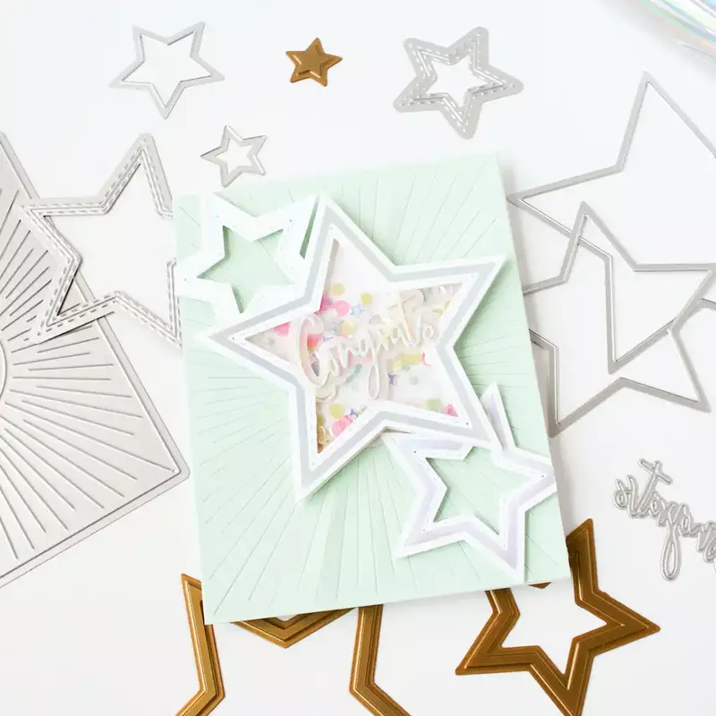 Five-Pointed Star Metal Cutting Dies Hot Foil DIY Scrapbook Embossed Make Paper Card Album Craft Template Supplies Decoration