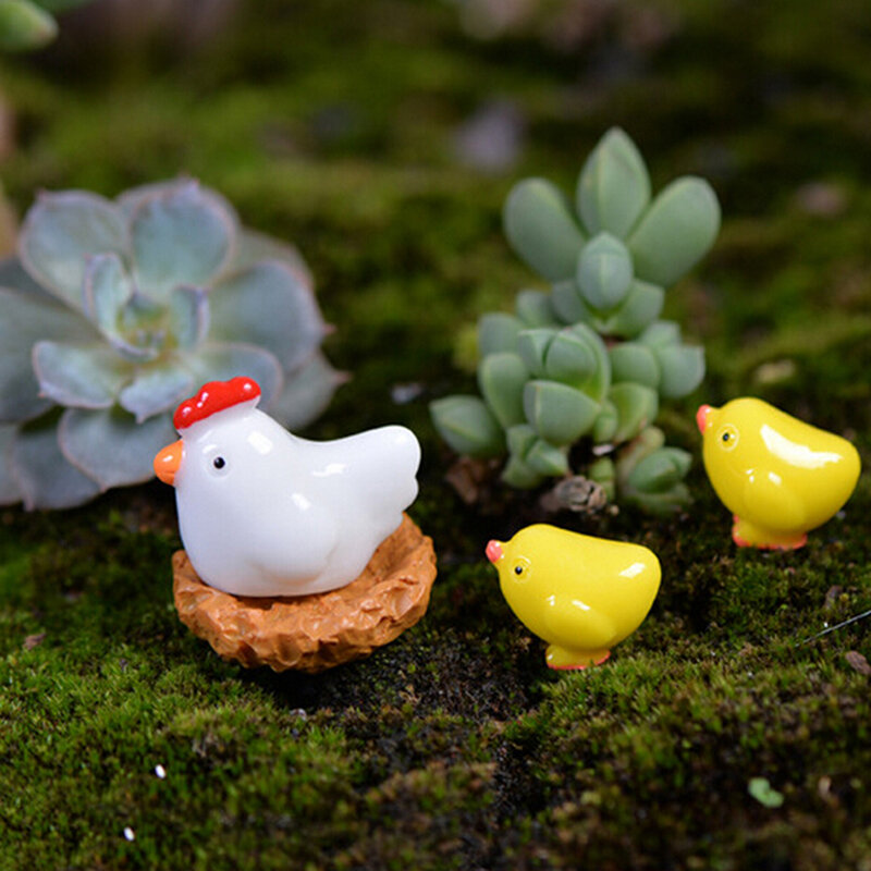 Mini Frango Fada Jardim Miniaturas, Gnomos Moss Terrários, Resina Figurinhas para Decoração, Moda