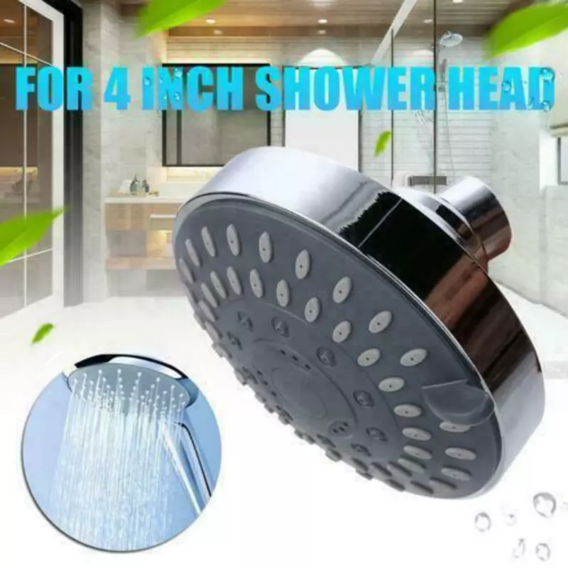 High Pressure Shower Head Sprayer 4 Inch 5 Setting Adjustable Rainfall Wall-Mounted Bathroom Fixture Faucet Replacement Parts