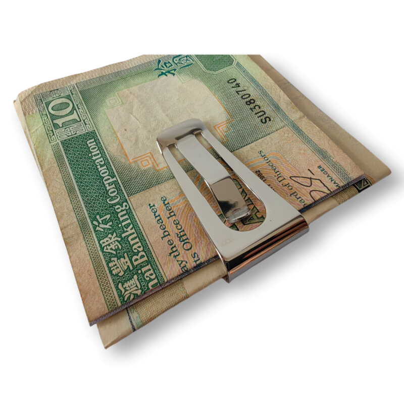 Grampo de dinheiro em aço inoxidável polido para homens Slim Pocket Holder, Business Folder, Shiny Cash Holder, Conveniente, Cartão de crédito