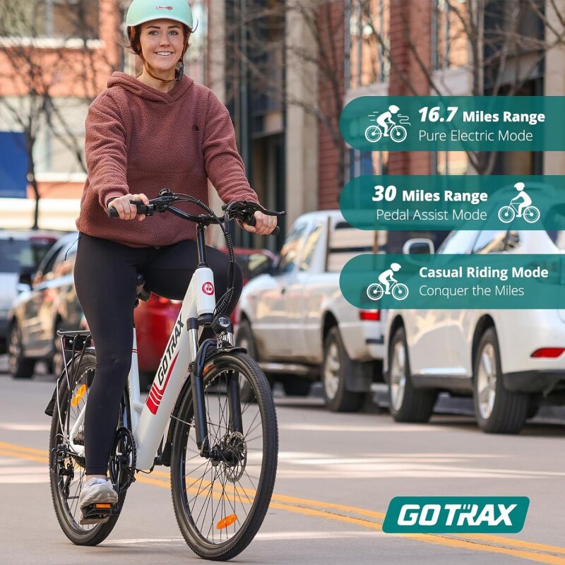 دراجة كهربائية Gotrax قابلة للتعديل ، مدى أقصى 30 ميل ، دواسة-1 ، 20 ميل في الساعة ، قوة من من من من من من Gotrax ، 3 أوضاع ركوب ، 26 بوصة