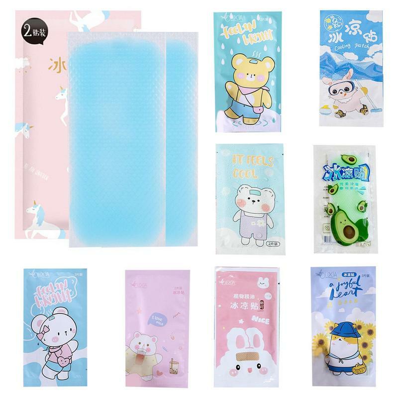 Fever Patch For Kids 2pcs Cartoon Cooling Fever Patch Ice Crystal Self Adhesive Cooling Pad For Forehead Neck Temple