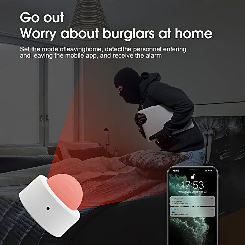 Tuya Zigbee Sensor de movimiento PIR, Sensor de presencia humana inteligente, Detector de seguridad para el hogar, voz, funciona con Alexa y Google