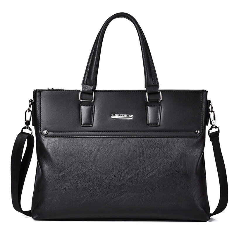 Leather Business Document Handbag for Men, Large Capacity, Computer Conference Bag, Laptop Bag, New