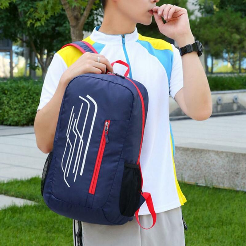 Mochila deportiva ligera impermeable con diseño de cremallera, bolsa informal para exteriores, Mochila deportiva de viaje para exteriores