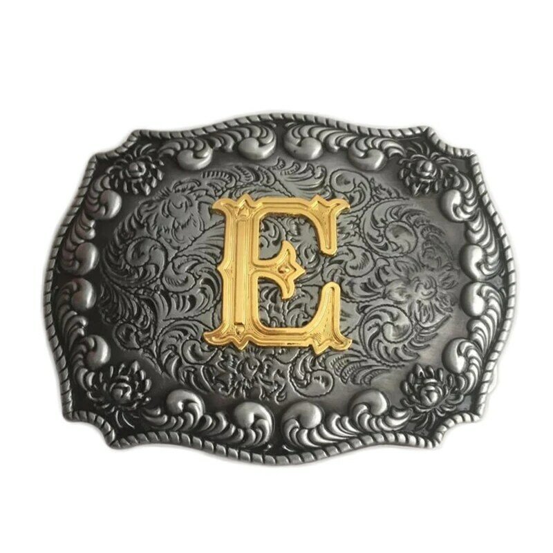 Fashion Vintage Western Cowboy Initials Letter Belt Buckle For Men Women