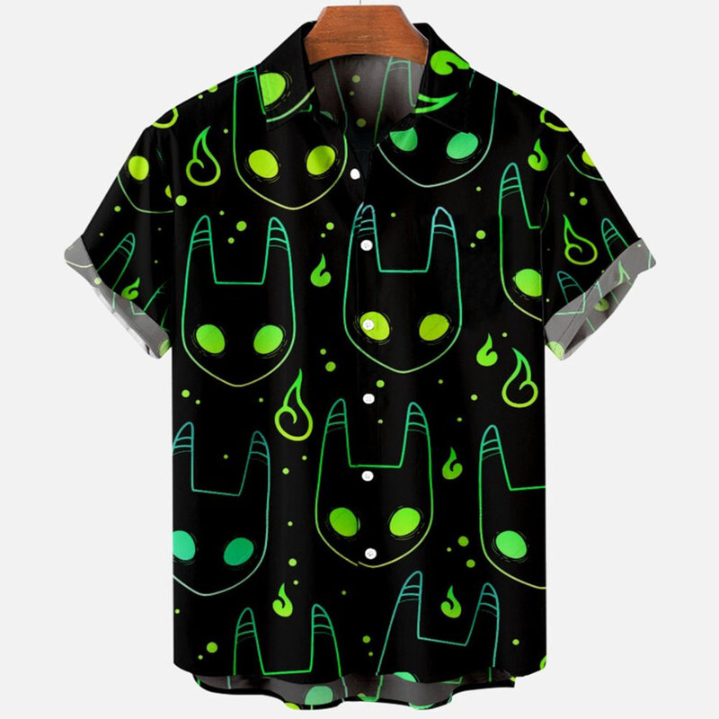 2024 Devil Horror 3d Print camicia hawaiana abbigliamento uomo camicie da uomo traspiranti allentate camicia maschile estiva vestiti maschili manica corta