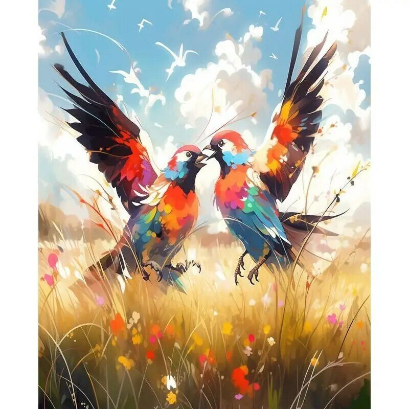 GATYZTORY pappagallo pittura per numero animali cornice fai da te immagini artigianali con numeri pittura su tela regalo unico idee fai da te