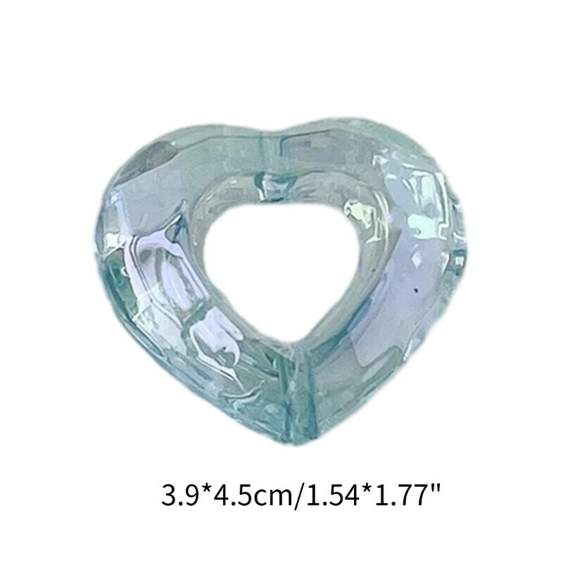E15e acrílico colorido claro espaçador contas buraco reto corações forma contas jóias fazendo contas para diy colar pulseiras