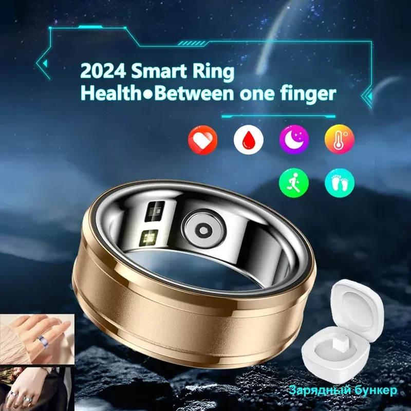 Inteligentny pierścień Tytanowa stalowa obudowa Pierścień monitorujący zdrowie Inteligentni mężczyźni Kobiety Temperatura ciała Modny pierścień Wodoodporny tryb wielu sportów