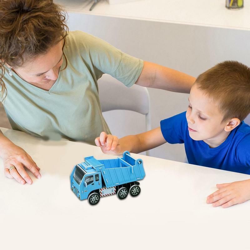 Mainan truk DIY kertas Puzzle Jigsaw 3D untuk anak-anak Set DIY Puzzle kertas untuk anak pendidikan kerajinan teka-teki pendidikan sekolah