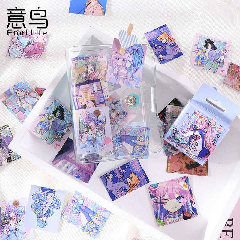 46 Pcs adesivi Kawaii Washi Scrapbooking adesivi per ragazza in stile giapponese decalcomanie per Album di riviste per bambini Album di artigianato per arti fai-da-te