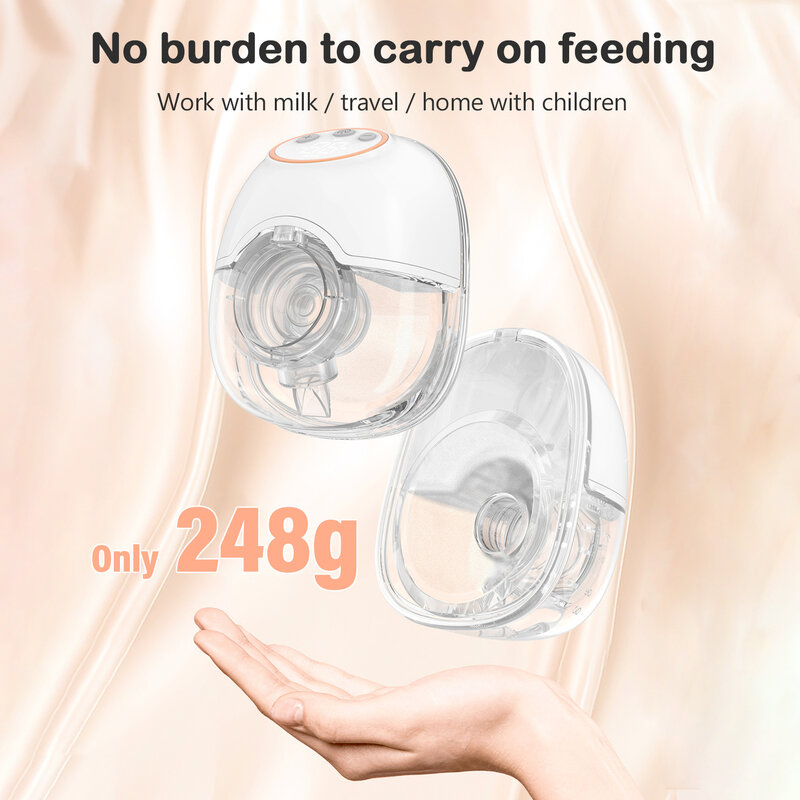 Wearable Breast Pump 12 Level of Suction Low Weight and Low Noise Hands Free Electric Breast Pump Milk Collector BPA-free