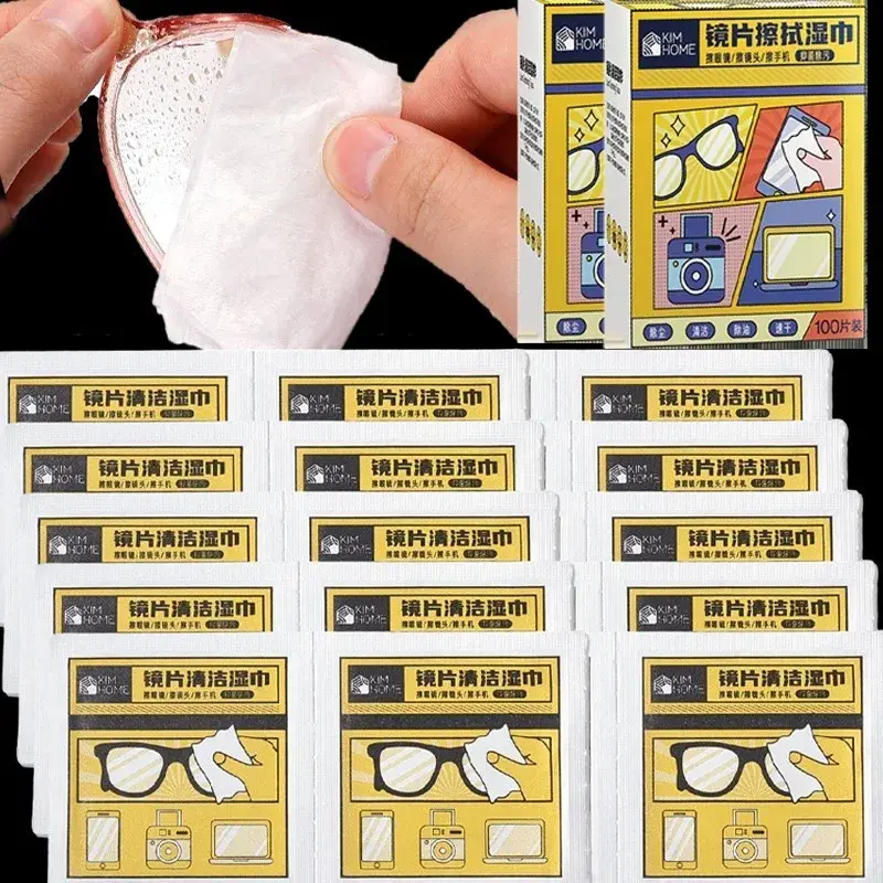 10/150 pz detergente per occhiali salvietta bagnata usa e getta antiappannamento rimozione della polvere pulizia delle lenti salviette occhiali da sole strumenti dello schermo del telefono