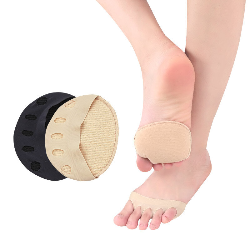 Medias plantillas de tacón alto para el cuidado del dolor de pies, almohadillas para el antepié, calcetines que absorben los golpes, 2 piezas = 1 par