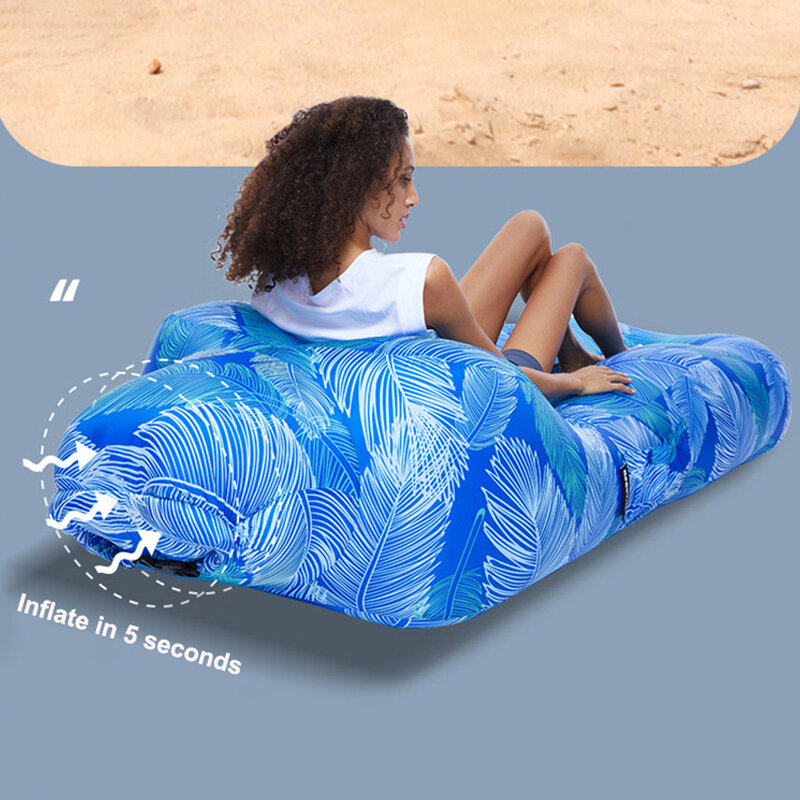 Sofá preguiçoso inflável dobrável portátil, sofá preguiçoso, cama de ar flutuante de água, cadeira de praia, mobília ao ar livre, jardim espreguiçadeiras