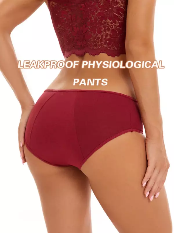 Culotte Menstruelle en Coton pour Femme, Sous-Vêtement Physiologique, Grande Taille, Étanche