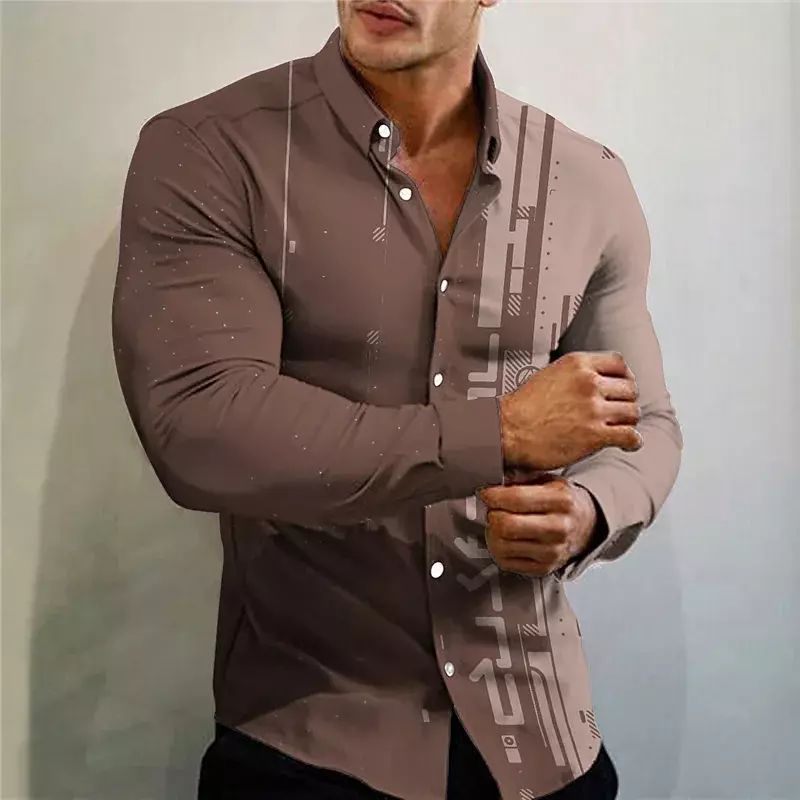 Fashion Trend Men 2023 Shirts Outdoor Soft Comfortable Fabric Plus Size Tops Suit Shirts Clear Graphics Slim Men's Clothing