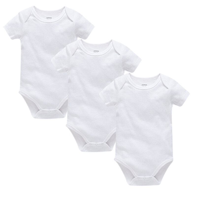 Kavkas 3PCS 5PCS Baby Boys Girls Clothes Solid White Short Sleeve Cotton Baby Bodysuits body bebe 0-24 months Newborn Jumpsuit