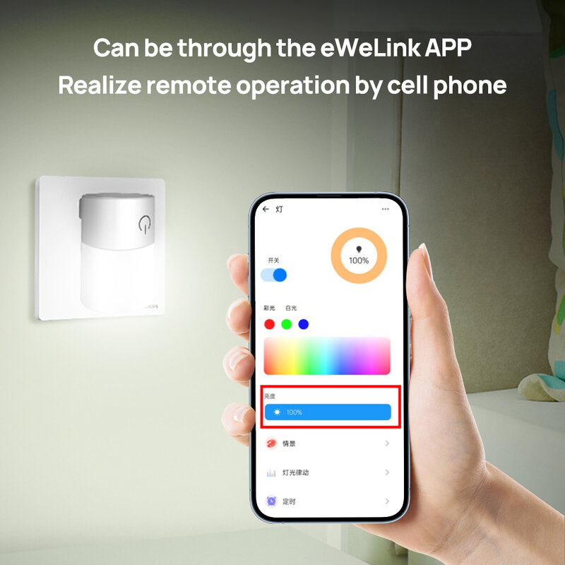 Wifi Smart 7 Colors Ambient Night Light EU Plug AC 110-220V eWeLink App Remote Control Voice Control Timing Control Smart Home