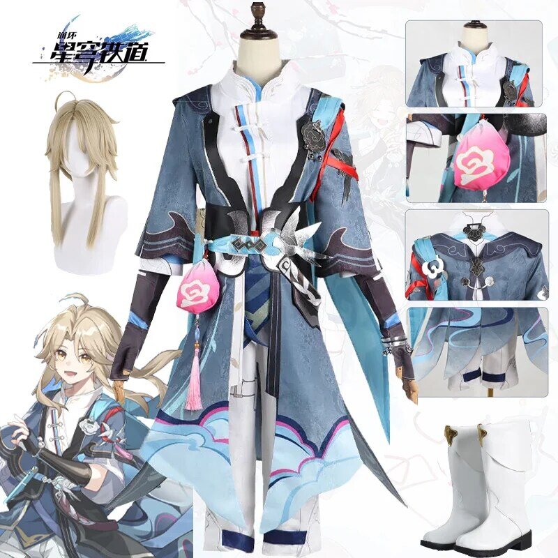Honkai Star Rail Yanqing Cosplay Costume pour Hommes, Costumes, Perruque, Chaussures, Tenues, Ensemble Complet, Vêtements, ixd'Halloween, Carnaval, Py Play