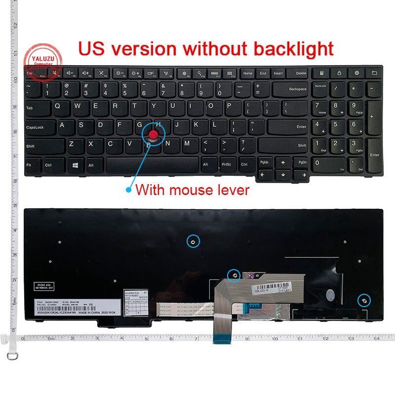 ใหม่สำหรับ IBM Lenovo ThinkPad S5 2nd Gen S5-2ND รุ่น E560P ประเภท20JA PK131X51B00คีย์บอร์ดแบบ Backlit