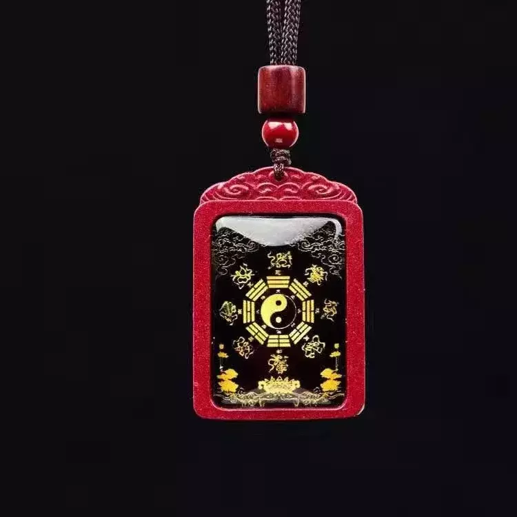 Mencheese cinabro Kazakiram ciondolo Lurangama malse Yellow God of Wealth Thangka Heart Sutra Dragon 5 Master Pendant