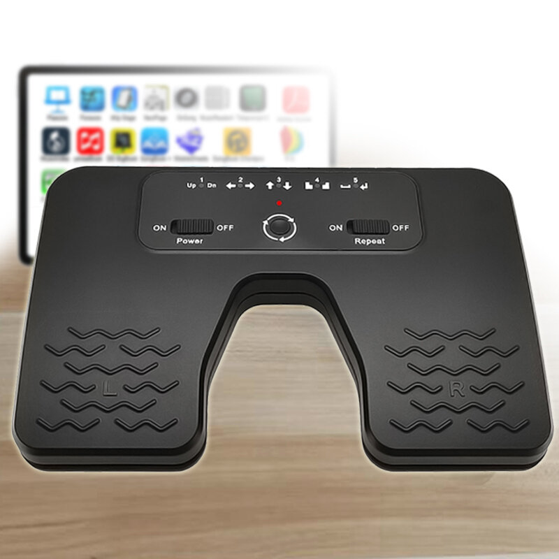 Yueyinpu Pedal de pie inalámbrico, doble interruptor, girador de página de música para iOS, Android, tabletas, teléfonos inteligentes, recargable, antideslizante