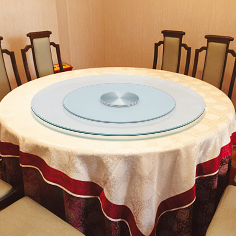 Толстая столешница из закаленного стекла, сверхмощный поворотный стол, круглая сервировочные тарелки, прозрачное вращающееся
