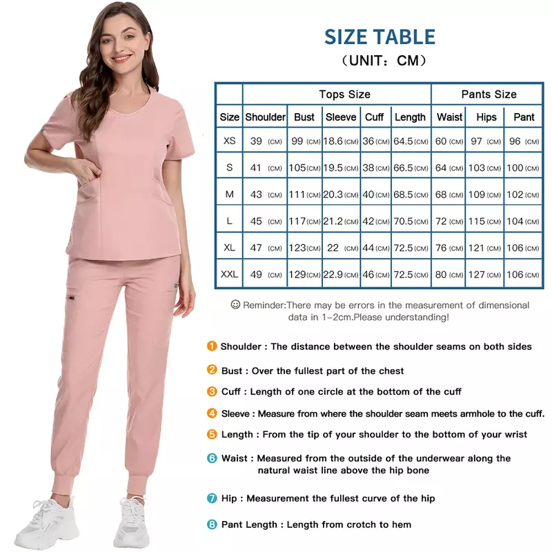 Beauty Spa Workwear Medical Scrubs Uniform Elastic Nurse Uniforms Fashion Slim Fit Top Pants Lab Overalls Nursing Accessories
