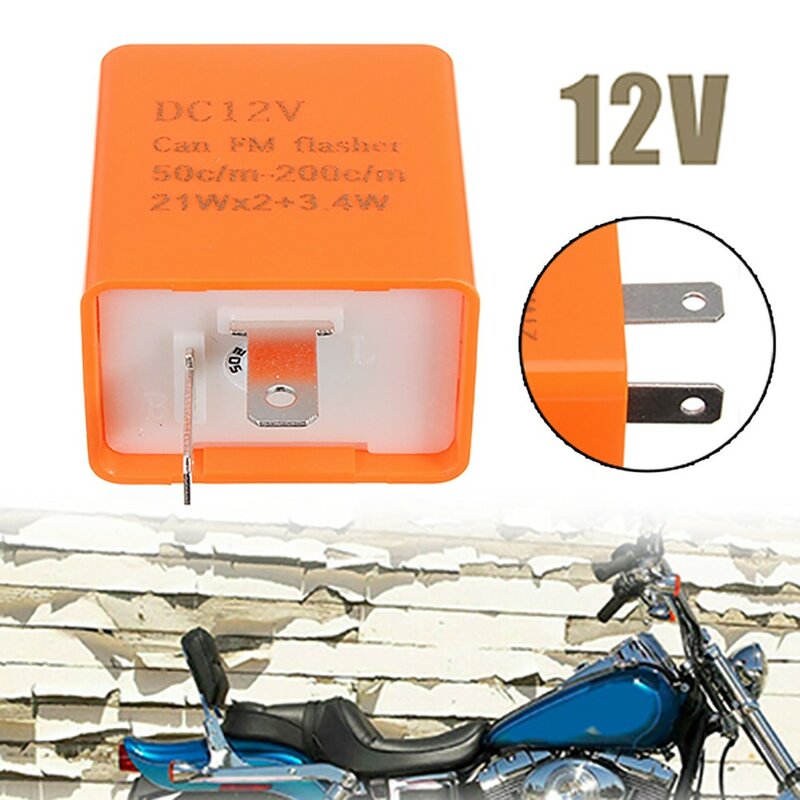 1 buah 2-Pin Relay Flasher LED untuk sepeda motor-12V, 50c/m hingga 200c/m dapat disesuaikan, instalasi sederhana, stabilitas peningkatan