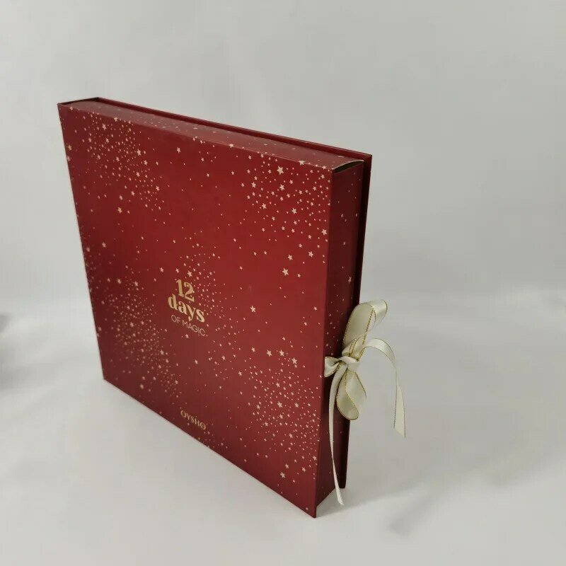 Calendario de Adviento de Chocolate personalizado, papel de cartón de lujo vacío, embalaje de cosméticos, cuenta atrás, Adve