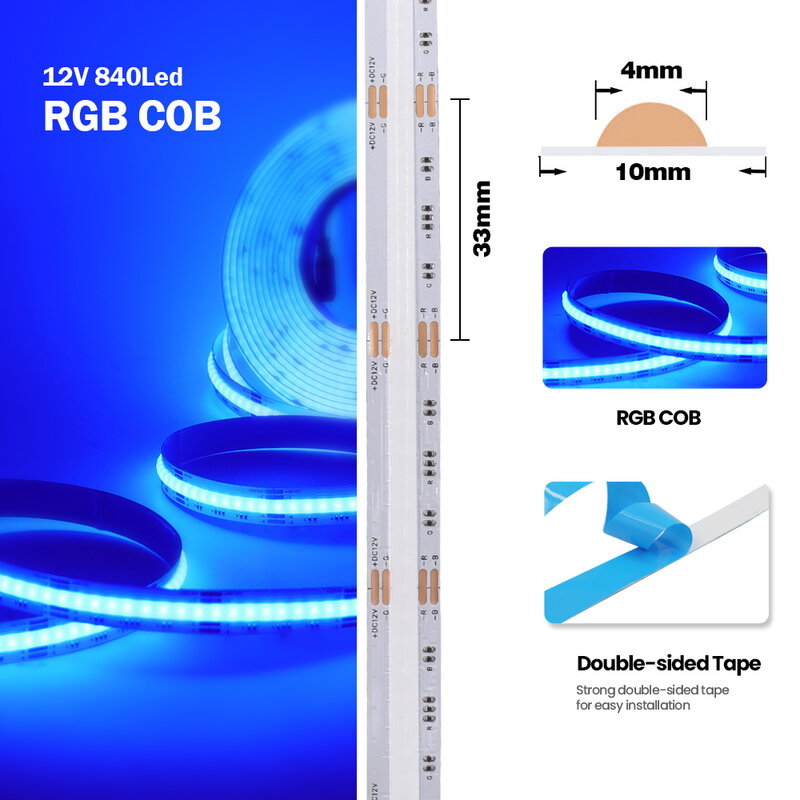 DC 12V 24V RGB Cob LED-Streifen Tuya WiFi Bluetooth-Fernbedienung 120leds/m flexibles Band für Party TV Hintergrund beleuchtung Raum dekor Licht