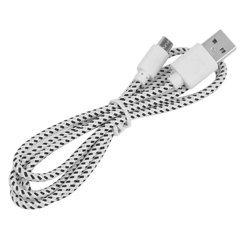NEW Black & White Light Weight Max 2.1A output V8 Micro 2.0 USB Flat Noodle Data Charger Cable For Android Cell Phones