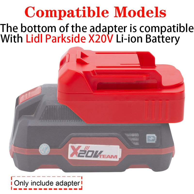 Converter baterai untuk alat MAKITA, cocok dengan adaptor baterai Li-ion Lidl Parkside X20V (tanpa alat dan baterai)