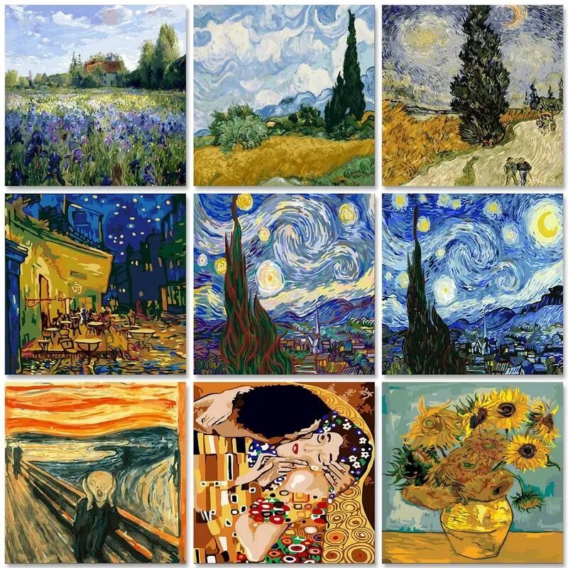 Lukisan Minyak GATYZTORY Van Gogh dengan Angka Pemandangan 60X75Cm Lukisan dengan Angka Pada Lanskap Kanvas Tanpa Bingkai Dekorasi Rumah