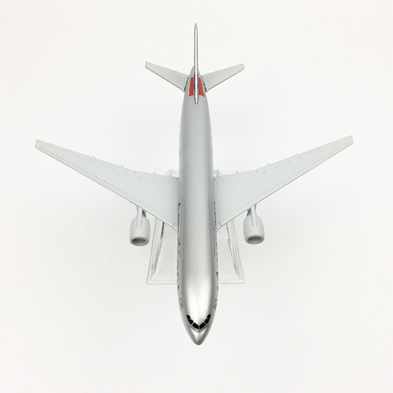 Model Pesawat 16CM Pesawat Terbang Amerika Boeing B777 Pesawat Terbang Diecast Mainan Model Pesawat Logam Hadiah Koleksi