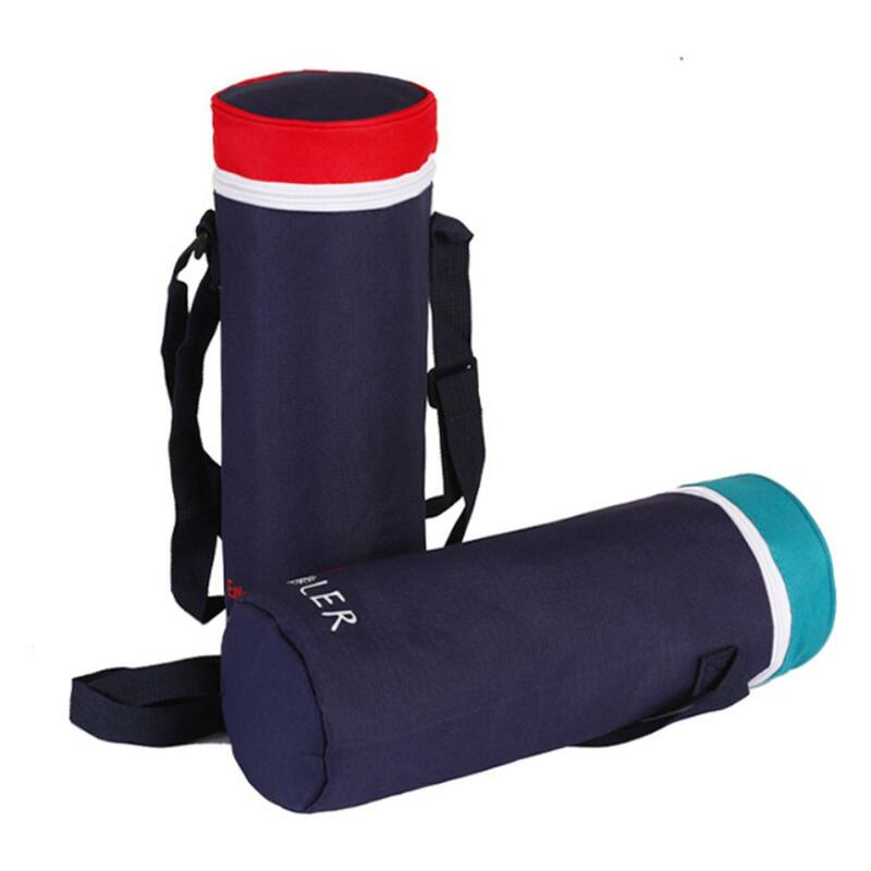 Bolsa de transporte de botella de agua aislada con correa de hombro ajustable, bolsa enfriadora, funda de botella para viajar, acampar al aire libre