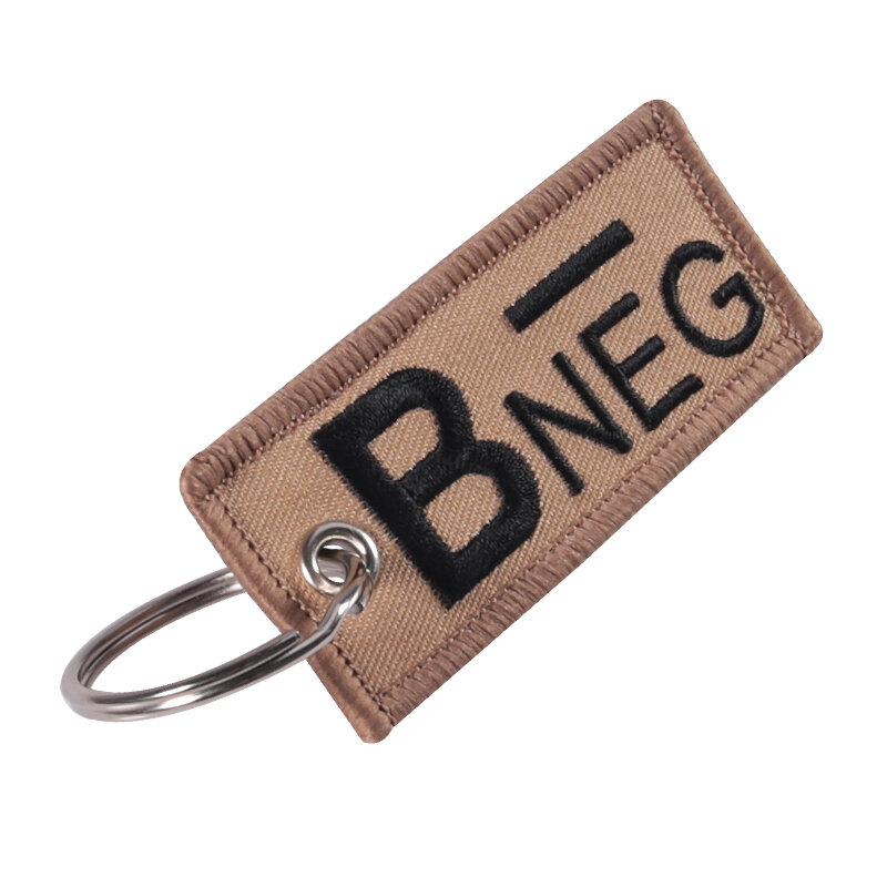 Fashion Blood Type Keychains Chapter A+B+AB+O+ Front POS Negative NEG Blood Type Group Tactical Military Emergency Keychain