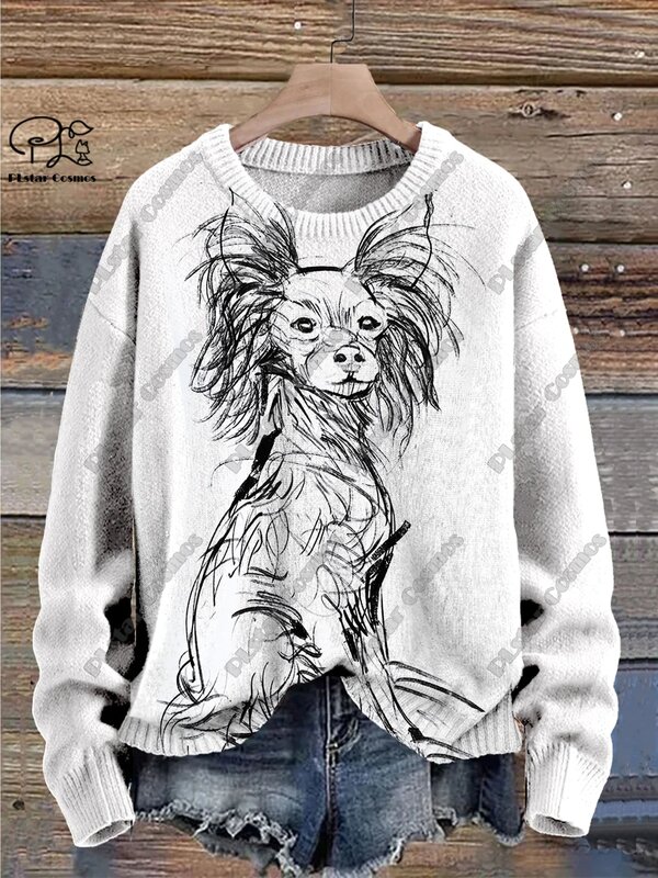PLstar Cosmos-suéter con estampado 3D de animales para hombre y mujer, suéter con estampado divertido de cachorros, suéter feo informal de calle para invierno, G-3 Unisex