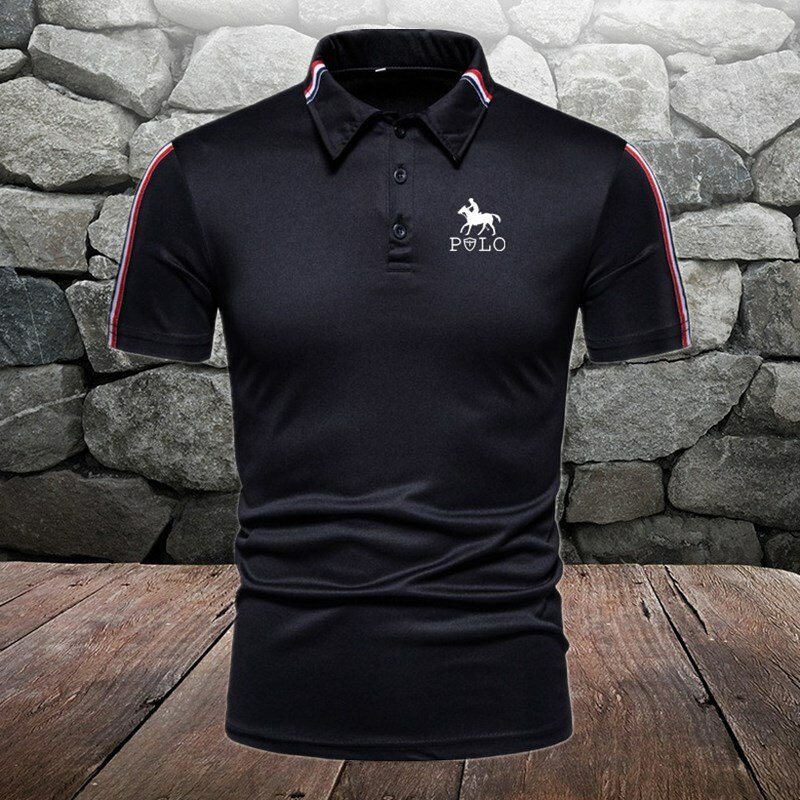 Męska koszulka Polo z krótkim rękawem koszulka Polo kontrastująca koszulka Polo nowa odzież lato street casual fashion top męski