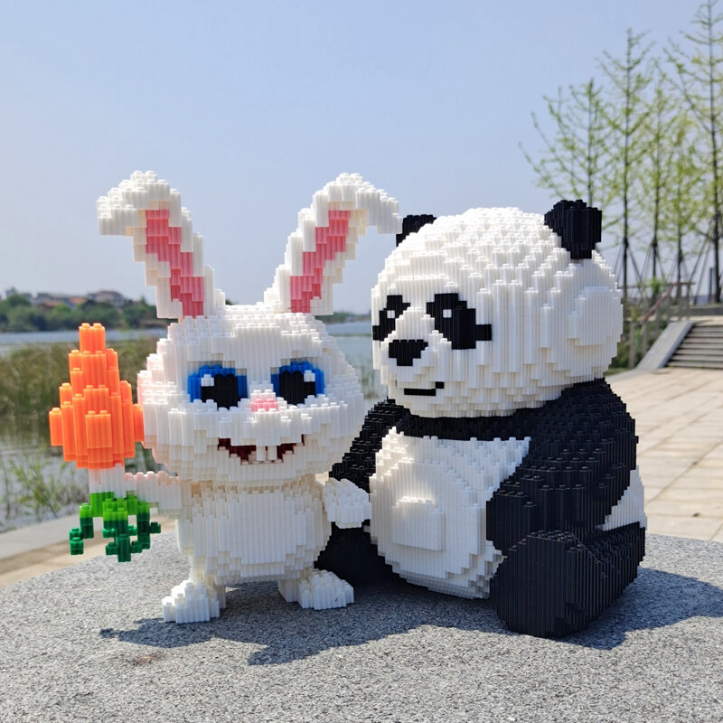 Riesen panda Baustein Spielzeug kleine Partikel Montage Ziegel3d Modell Kinder Erwachsenen Spielzeug Geschenk