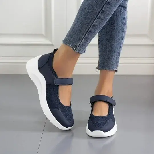 Zapatos informales de plataforma con cuña y punta redonda para Mujer, calzado deportivo de talla grande, primavera y verano, 2024