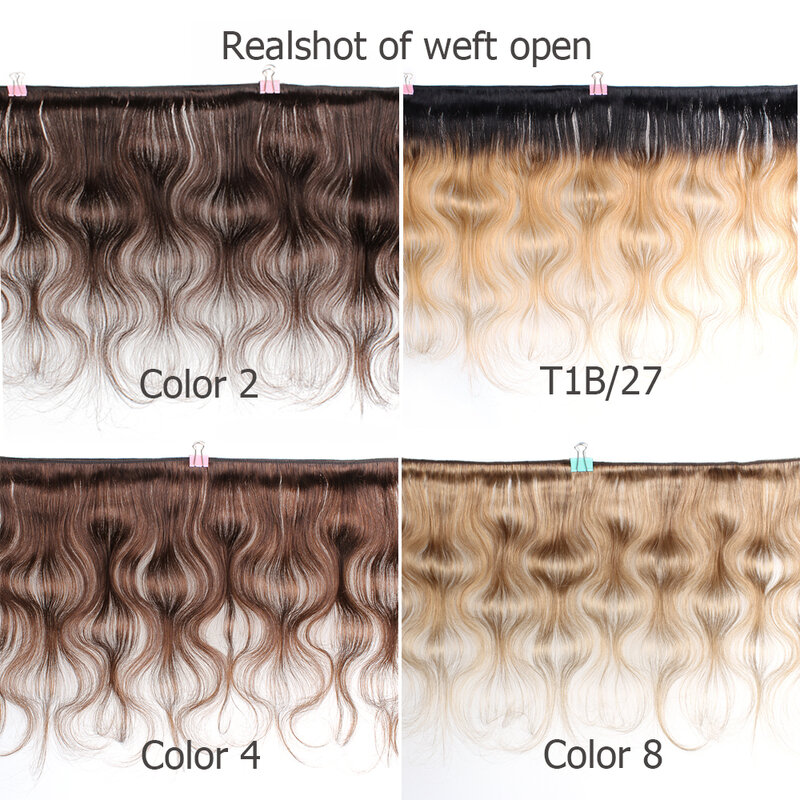 Rambut Mogul 1 bundel gelombang tubuh Ombre madu pirang alami warna coklat 1B 613 ekstensi jalinan rambut manusia Remy India