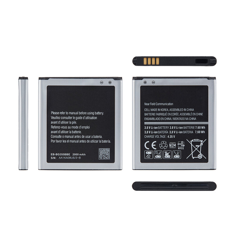 Bateria para Samsung Galaxy Core 2, 2000mAh, G355H, G3558, G3556D, G355, G3559, EB-BG355BBE, sem NFC, novo