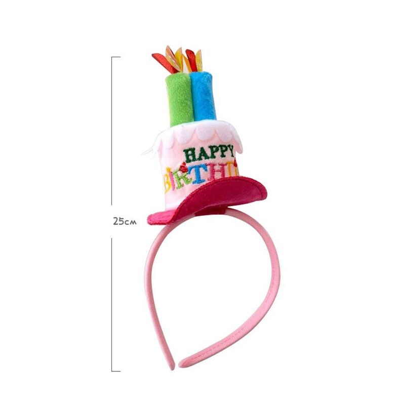 Birthday Cake Shaped Headband, Hair Hoop, Jóias, Birthday Party, Rosa, Decoração