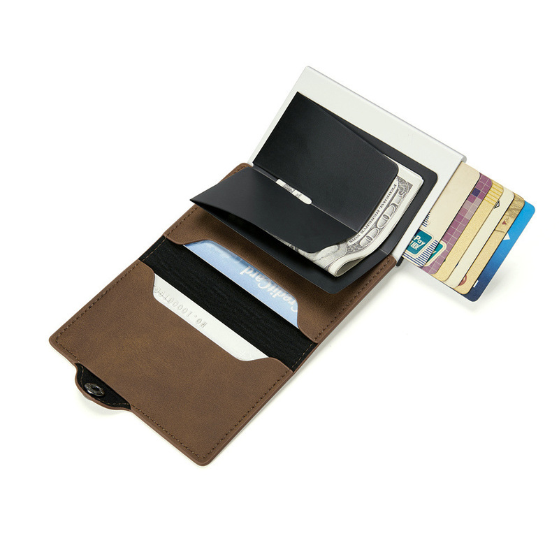 Porte-cartes de luxe pour hommes, portefeuille en cuir PU, en Fiber de carbone, pour Apple Airtag Rfid Business