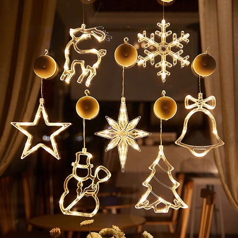 Weihnachts dekoration führte Licht Schneeflocke hängen Saugnapf Licht Fenster dekoration Dekoration nach Hause Neujahrs dekoration